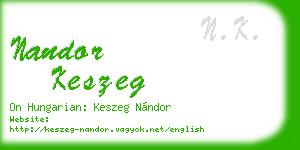 nandor keszeg business card