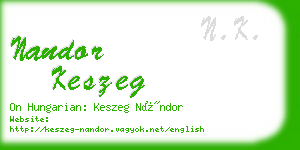 nandor keszeg business card